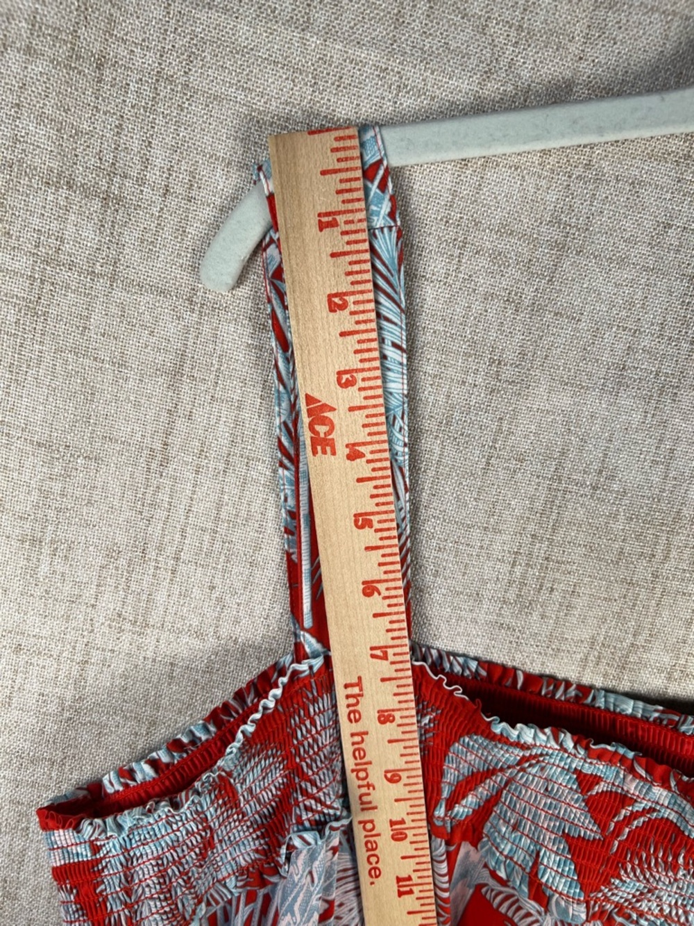 Talbots Dress Tropical Cotton Midi Red Blue Palm Tree Vacation women's 16W NWT - Picture 11 of 11